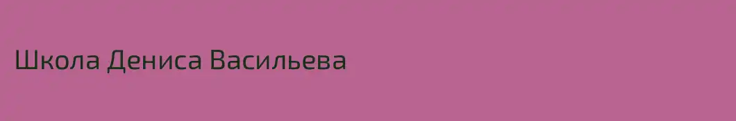 Школа Дениса Васильева